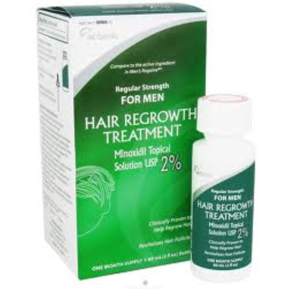 Minoxidil 2 Solution for Men Hair Growth Treatment with Dropper, 60mL