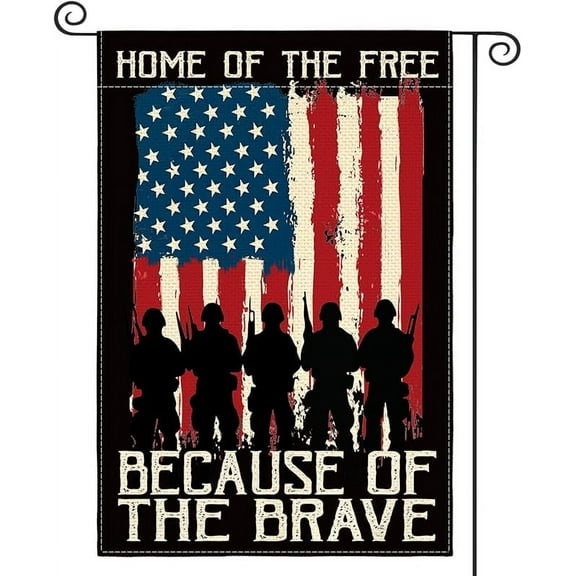 AVOIN colorlife Memorial Day Patriotic Garden Flag 12x18 Inch Double Sided, Veteran USA flag 4th of July Independence Day Yard Outdoor Decoration