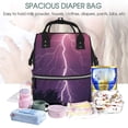 thumbnail image 4 of Wukai Thunderstorm Violet Purple Mummy Backpac,&nbsp;Diaper Bag Purse Breast Pump Bag Purse Diaper Bag for swim,gym,workout,large capacity backpack, 4 of 5