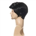 thumbnail image 3 of 5X Peluca de Moda Peluca SintéTica Recta Corta Negra Masculina para Hombres Pelucas de PeluquíN Negro Natural Realista para Hombres, 3 of 5
