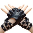 thumbnail image 2 of Guantes de cuero sin dedos de PU (1 par, negro)-- oso de fresa  Electrónica, 2 of 5