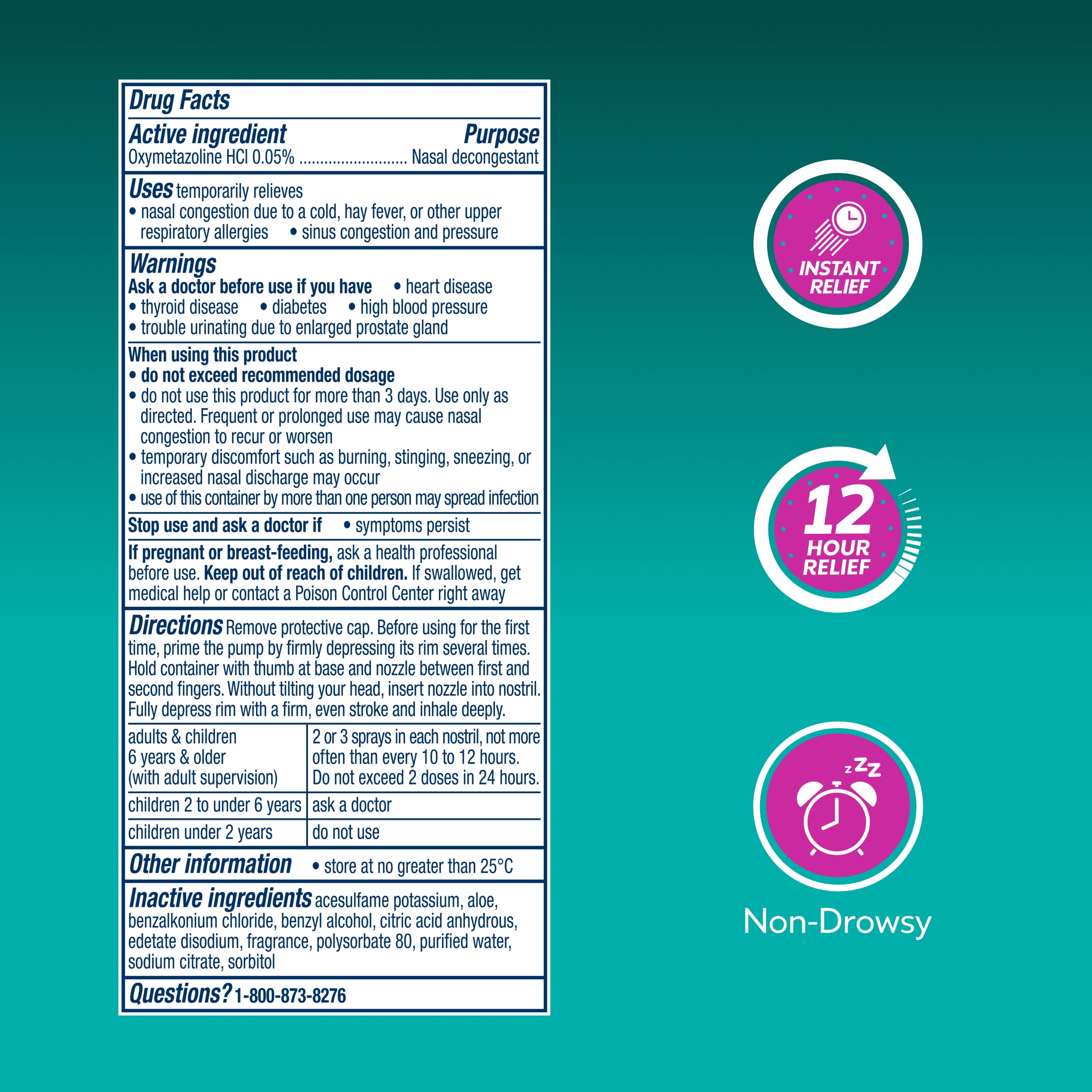 Vicks Sinex Severe Moisturizing Ultra Fine Nasal Mist with Aloe, 265 Sprays x 2