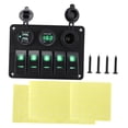 thumbnail image 2 of Interruptor marino,Panel de interruptores s para embarcaciones marinas de 5 unidades,12 V,resistente,Reemplazo del protector de sobrecarga del interruptor Verde, 2 of 8