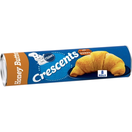 Pillsbury Crescent Rolls, Honey Butter Refrigerated Canned Pastry Dough, 8 Rolls, 8 oz