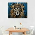 thumbnail image 2 of Nawypu Lion King With Crown Wall Art, Lion Black Gold Abstract Extra Large Canvas Print, Game Room, Man Cave Wall Decor Ready To Hang, Art For Living Room, Canvas Prints, 2 of 6