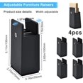 thumbnail image 2 of 4Pcs Furniture Risers 5CM Height Adjustable with Screw Clamp Chair Risers Bed Risers Increase Height Fit Chair Legs Table Sofas(Black), 2 of 5