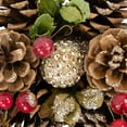 thumbnail image 5 of Northlight 12.5" Unlit Natural Pine Cone and Fruit Glitter Artificial Christmas Wreath, 5 of 5