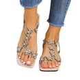thumbnail image 5 of AXXD Gold Sandals Women Dressy Summer Flat Summer Rhinestone Mothers Day, 5 of 9