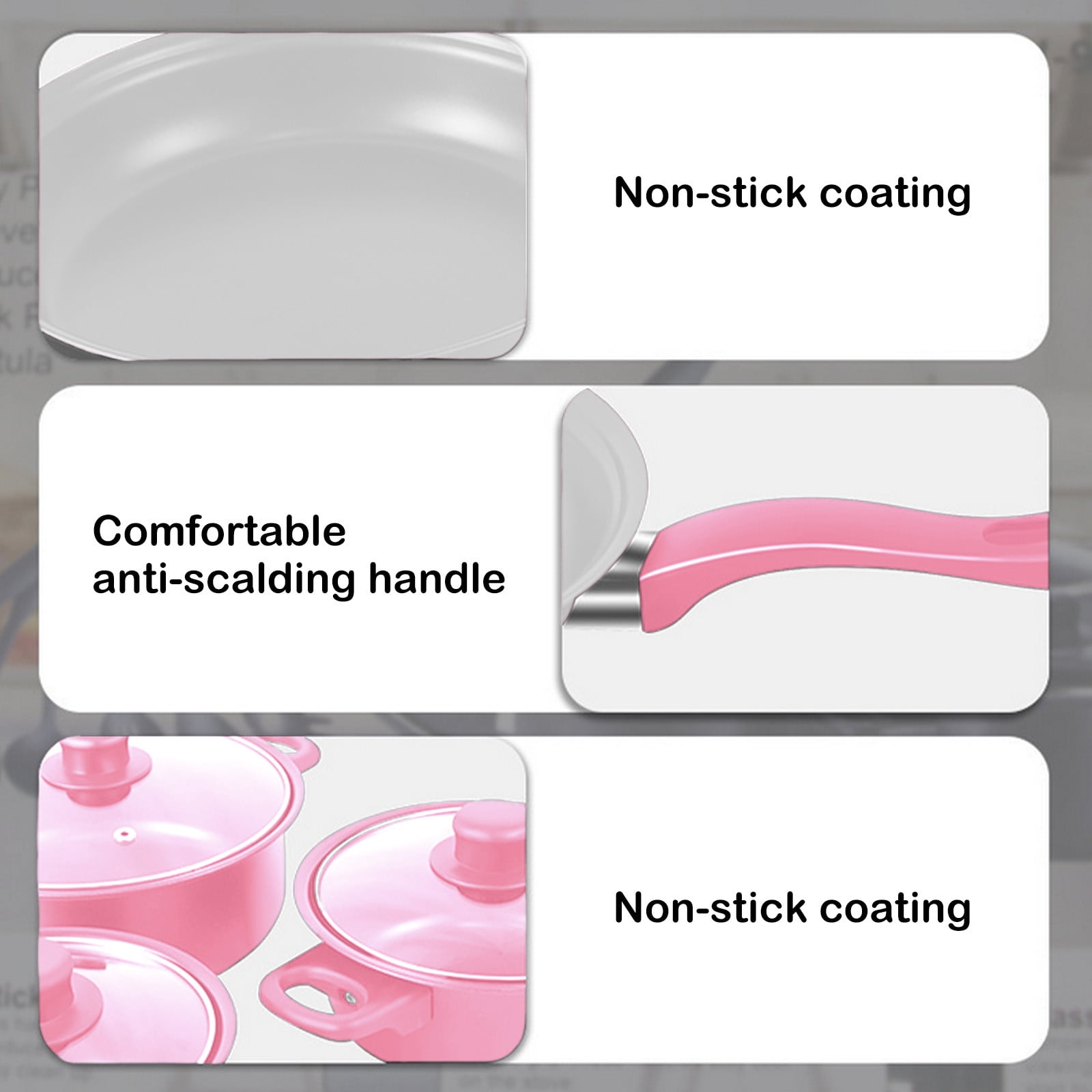 Jioakfa 13 Pcs Pots And Pans Set, Nonstick Cookware Sets, Titanium Induction Cookware Non Stick Cooking Set With Frying Pans, Saucepans, Saute Pan, Extra Large Casserole With Frying Pans Set Pink