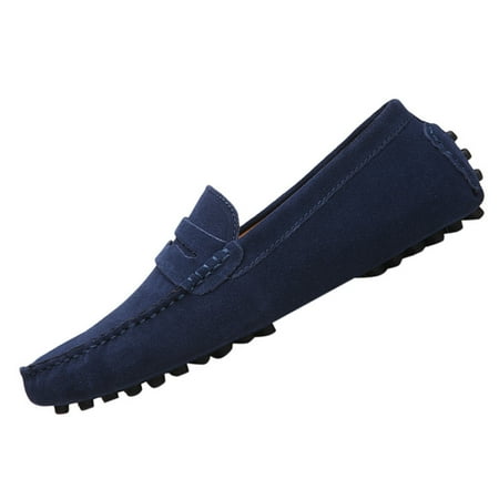 

Rdeuod Mens Shoes Summer Slip-On Peas Shoes Wild Suede Comfortable Casual Breathable Shoes