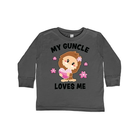 

Inktastic My Guncle Loves Me with Bigfoot Gift Toddler Toddler Girl Long Sleeve T-Shirt