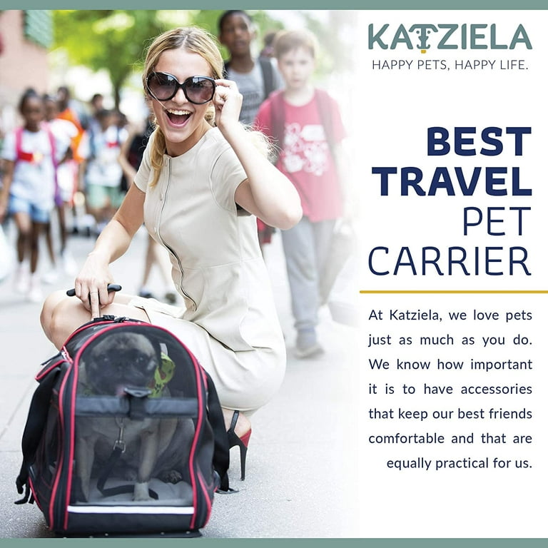Katziela® Bone Cruiser™ Pet Carrier with Removable Wheels and Handle