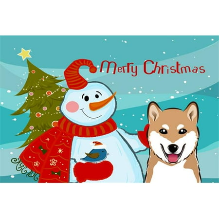 

Carolines Treasures BB1845PLMT Snowman With Shiba Inu Fabric Placemat