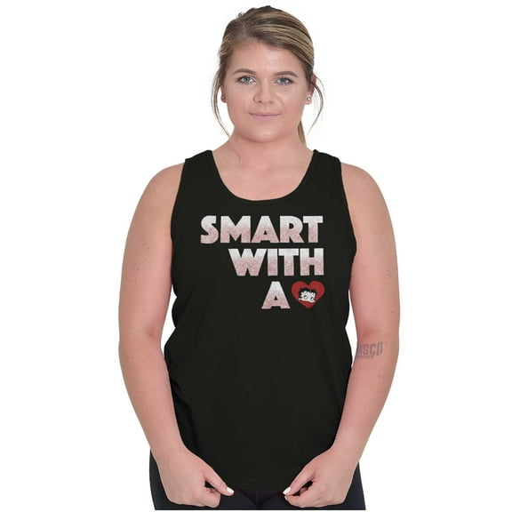 Betty Boop Cartoon Smart With A Heart Tank Top Tee Shirt Women Brisco Brands S