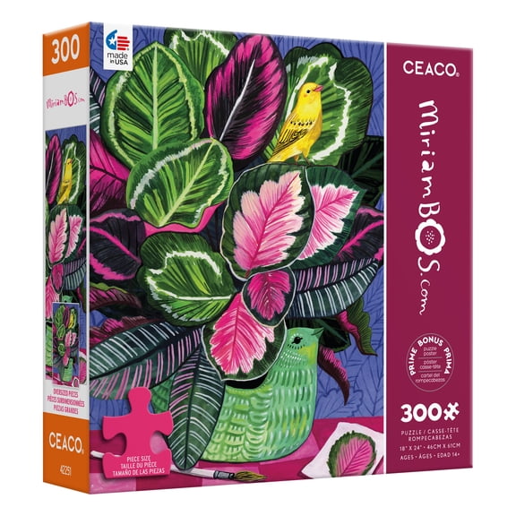 Ceaco 300 Piece Calathea and Birds (Miriam Bos) Interlocking Jigsaw Puzzle