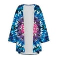 thumbnail image 4 of Sakmal Cover-Up Womens Coats Lightweight Elbow-Length Comfy Tie Dye Loose Fit Cardigan Chiffon Jackets for Girls, 4 of 5