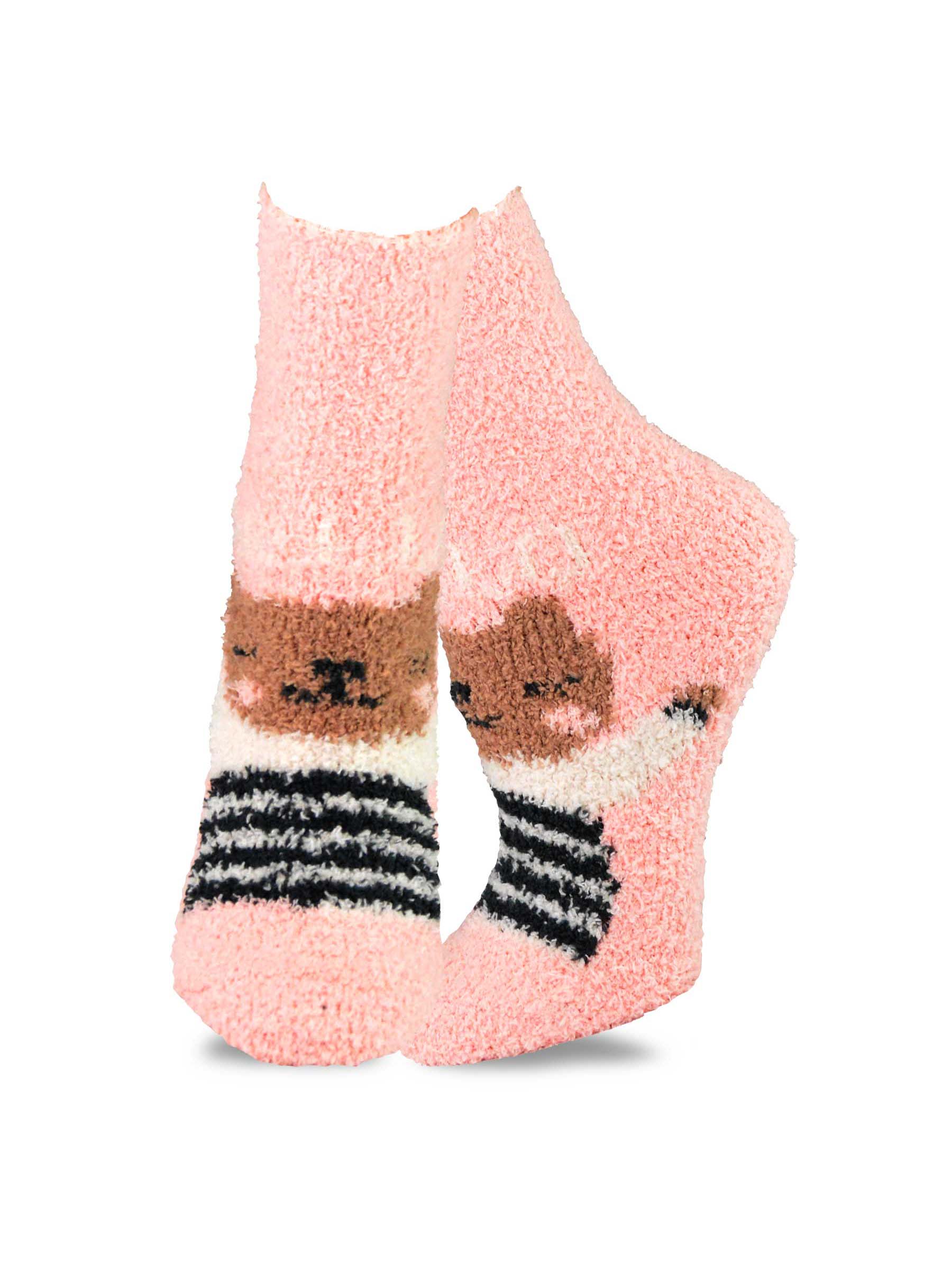 TeeHee Fashionable Cozy Fuzzy Slipper Crew Socks for Women 5-Pack - image 5 of 8
