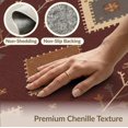 thumbnail image 6 of ODIKA 6'x9' Washable Area Rug Rich Burgundy Geometric Diamonds Intricate Floral Accents and Borders for Dining Room, Under Table, Office Décor, Non-Slip Chair-Friendly, 6 of 7
