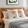 thumbnail image 6 of Boho Middle Century Pillow Covers 20x20 Set of 2, Modern Abstract Beige Boho Leaves Throw Pillow Covers Decorative Couch Cushion Cover, Microfiber Soft Square Pillowcases for Bedroom Living Room Sofa, 6 of 9