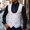 (Casual 126)White, variant on Winter Vest for Men Casual Sleeveless Jacket Fashion Thin Workwear Waistcoat Solid Color Stand Collar Top