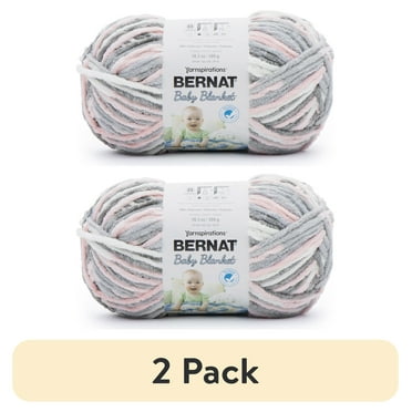 (2 pack) Bernat® Baby Blanket™ #6 Super Bulky Polyester Yarn, Baby Grays 10.5oz/300g, 220 Yards