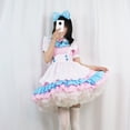 thumbnail image 3 of Vestido de Lolita rosa y azul con lazo grande súper lindo para mujer de talla grande Vestido lindo de Lolita de Gran Hermano, 3 of 5