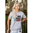 thumbnail image 3 of Smurfs Cute Smurfette How About a Hug Women's Graphic T Shirt Tees Brisco Brands S, 3 of 6