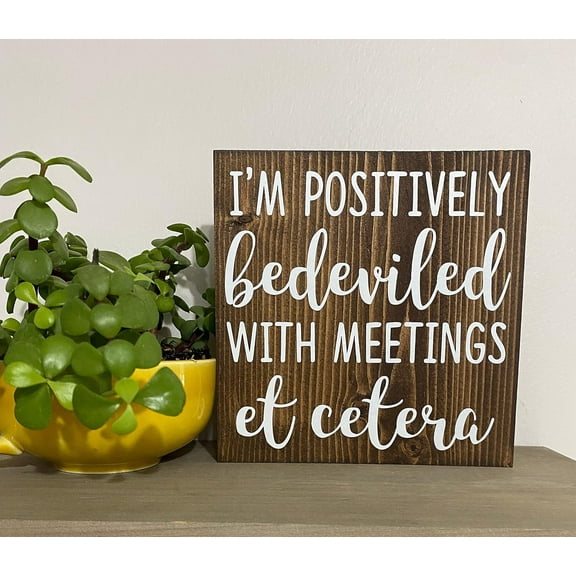 Cskhip I'm so bothered by meetings etc - schitt's creek sign Vintage Farmhouse Sign,Antique Wood Sign Plaque 5x5 Inch