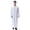 White, variant on Men Long Sleeve Thobe Casual Button Crewneck Kaftan Robes Casual Cotton Linen Muslim Gown Breathable Spa Robe