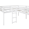 thumbnail image 5 of Tcbosik L-Shaped Loft Bed with Ladder and Slide, Twin Size Wood Bed Frame with Safety Guardrail for Small Space, No Box Spring Needed, White, 5 of 10