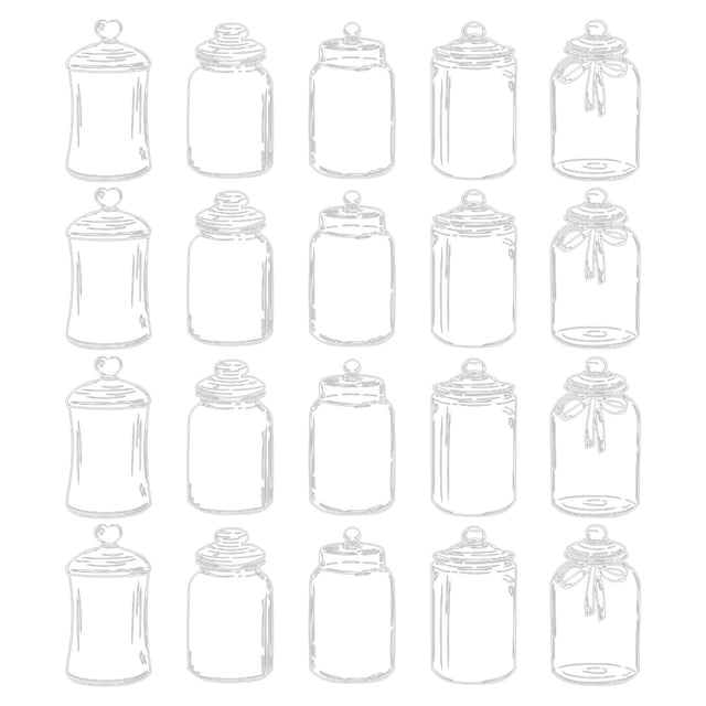 Transparent Sticker Package Bottle Dried Flower Hand Account Sticker Transparent Bookmark Glass Bottle Sticker Decoration