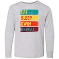 thumbnail image 3 of Inktastic Swimming Eat Sleep Swim Repeat Long Sleeve Youth T-Shirt, 3 of 5