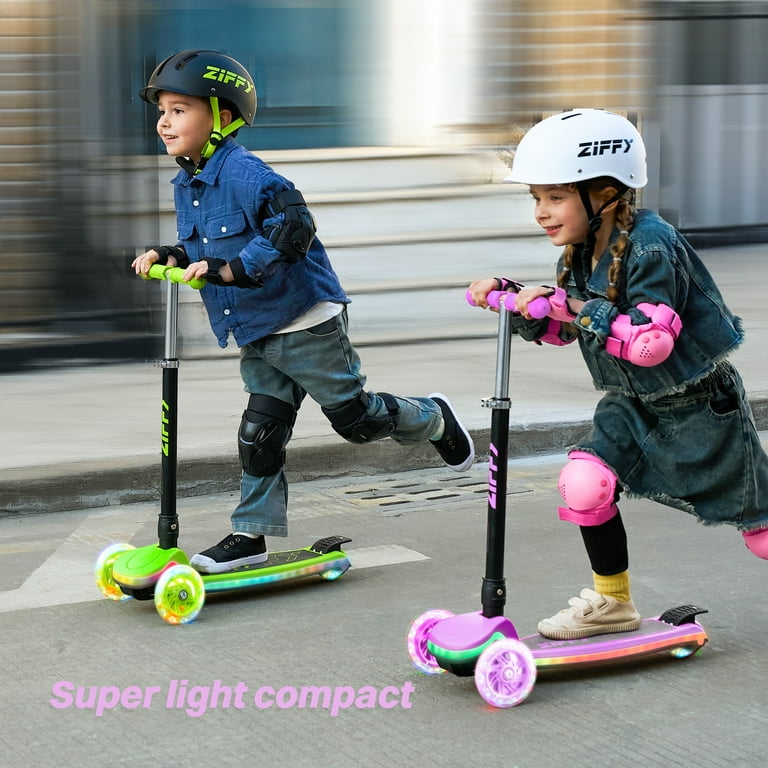 NH☆３kids ZIFFY 3-Wheel Light-Up Kids Scooter, 4 Adjustable Height