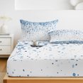 thumbnail image 6 of King Size Fitted Sheet Set - Blue Polka Dot 3 Piece Bedding Sets 16" Deep Pocket Fitted Sheet with 2 Pillowcases, Abstract Modern Art Dots Watercolor Brushed Microfiber Hotel Luxury Bed Sheets, 6 of 9