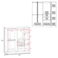 thumbnail image 3 of JERFIT Modern White Armoire with Double Doors, Freestanding Wardrobe Closet with Hanging Rod and Shelves for Bedroom Storage, 3 of 8