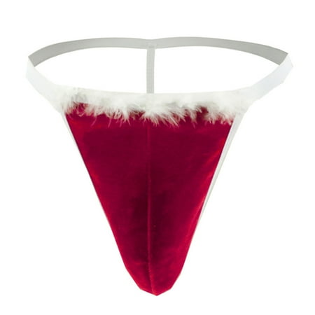

Christmas Funny G-String Thongs Temperament And Romantic Suitable for Father Boyfriend Red One Size