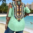 thumbnail image 6 of Jsaierl 3/4 Length Sleeve Plus Size Tops for Women Summer V Neck Shirts Trendy Graphic Ladies Blouses Workout Vacation Tunic Top L-4XL, 6 of 8