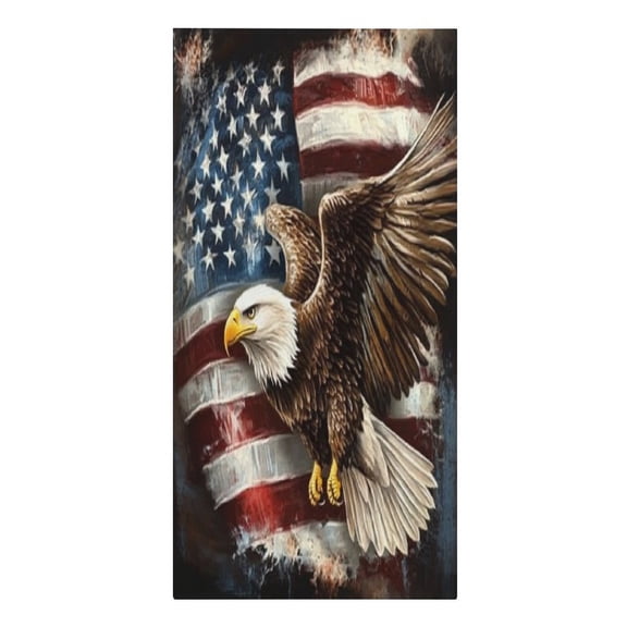 RKSupls Eagle American Flag Dark Background Microfiber Beach Towel Absorbent Compact Towels for Swimming Pool Beach Travel Things for Vacation Essentials Adult Gift,61.4×30.3Inch