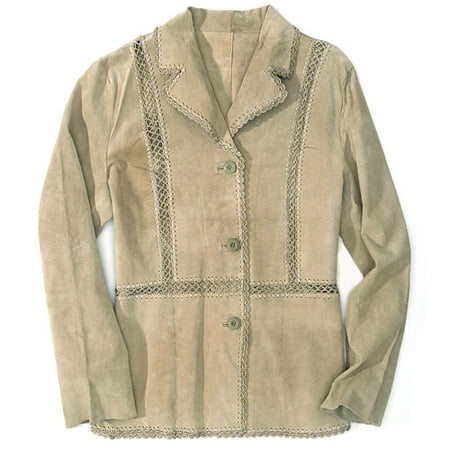 White Stag - Women's Suede Crochet Blazer