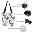 thumbnail image 3 of Bingfone Hand Drawn Snake Women Shoulder Tote Bags Casual Bag Ladies Shopping Handbag, 3 of 6