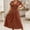 Brown, variant on Dolkfu Pull-on Fall&Winter Dresses for Women Green Short Sleeve Petal V-Neck Faux-Wrap Solid Long Relaxed Fit Romance Dresses Army Green,L