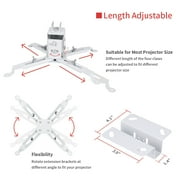 VANKYO Universal Projector Ceiling Mount, Adjustable Height, Rotating Joint, Wall Mount Projectors Bracket, White