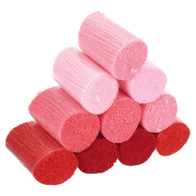 Unique Bargains 10 Rolls Latch Hook Yarn, Latch Hook Kit Yarn Precut Hook Rugs Yarn Crochet Colorful, Red Tone