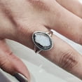 thumbnail image 3 of Rainbow Moonstone Ring, Rough Moonstone Gemstone Ring, June Birthstone, Bohemian Band, 925 Sterling Silver, Womens Ring, Christmas, Thanksgiving, Handmade, Statement Jewelry, Rough Gemstone Jewelry, 3 of 6