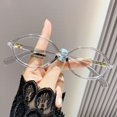 thumbnail image 5 of Men Women Office Eye Protection Y2K Optical Spectacle Eyeglass PC Round Eyeglasses Frame Eyewear Computer Goggles Anti-Blue Light Glasses LEOPARD PRINT, 5 of 8