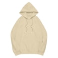 thumbnail image 4 of Women'S Oversized Hooded Sweatshirt, Cozy Plush Drop Shoulder Long Sleeve, Winter Warm Fleece Pullover, Casual Streetwear Wrm Y2K Halloween Costumes Mom Sweatshirt Shirts (L, Beige) ZMTing, 4 of 5
