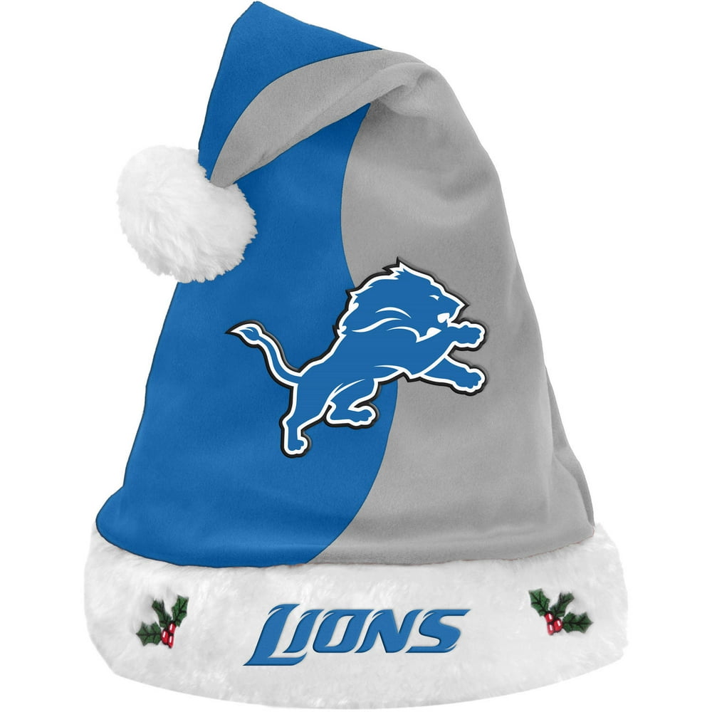 Forever Collectibles NFL Basic Santa Hat, Detroit Lions