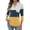 YellowA&03#0128L, variant on Garbnen 3/4 Sleeve Polo Shirts for Women Color Block Collared Women's V Neck Tops Fitted Summer Womens Tunic Tops with Front Pocket
