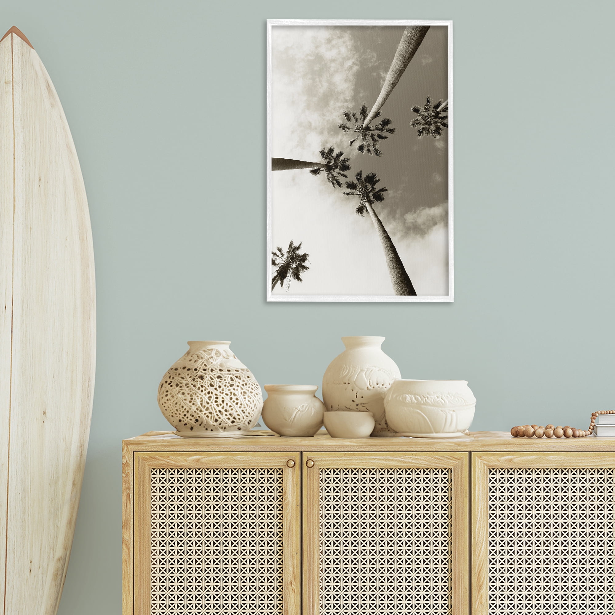 Stupell Industries Centric Palm Trees Botanical & Floral Photography White Framed Art Print Wall Art, 20 x 30