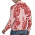 thumbnail image 6 of Uemuo Red Meat Pattern Men's Hoodie - Casual Pullover Hoodie with Kangaroo Pocket, Stylish Hooded Sweatshirt for Everyday Wear-Medium, 6 of 7